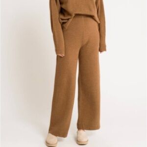 Laude The Label Saturday Pants in Natural Brown Size Small Alpaca Mohair Knit
